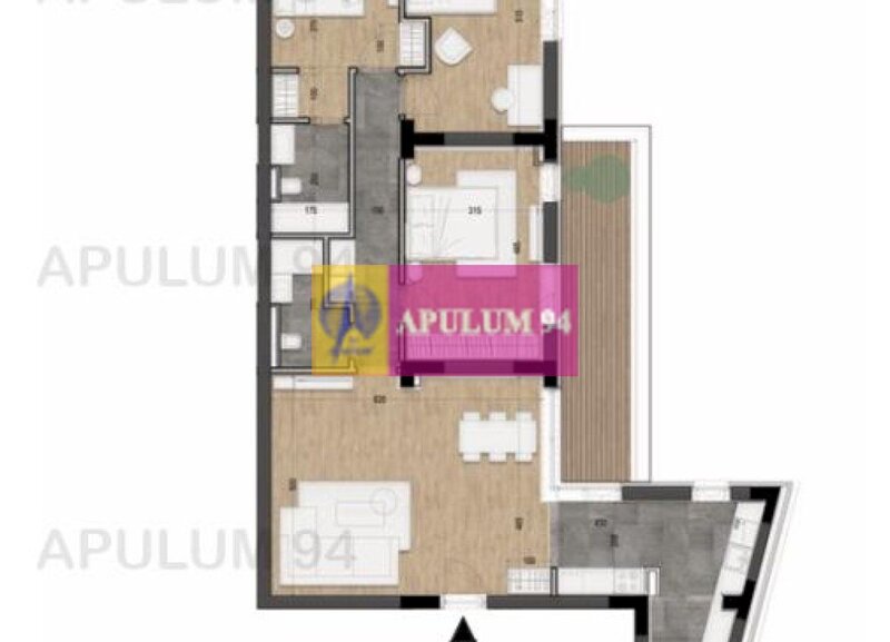 Apartament 4 camere, 104 mp + terasa 16 mp | Licurg 2 Prime Residence